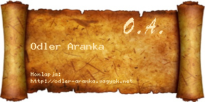 Odler Aranka névjegykártya